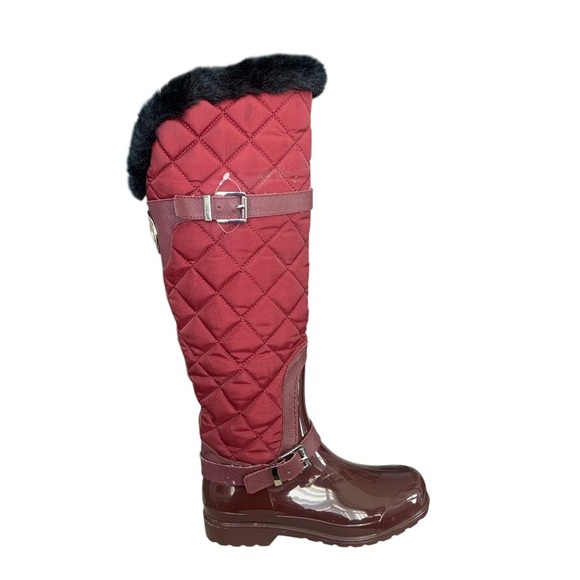 Michael Kors Red and Black Winter Rain Boots - Picture 1 of 7